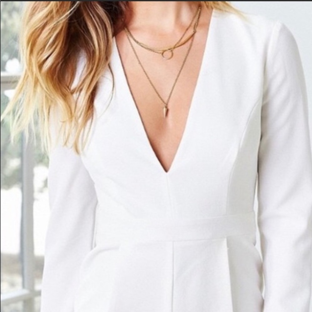Silence + Noise Long Sleeve White Romper